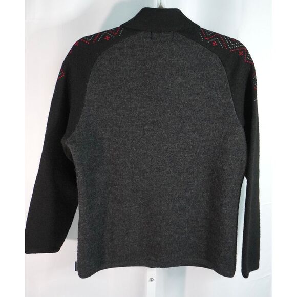 Women's XS Woolrich Embroidered Grey Collared Wool‎ Zippered Sweater Jacket - Picture 4 of 10